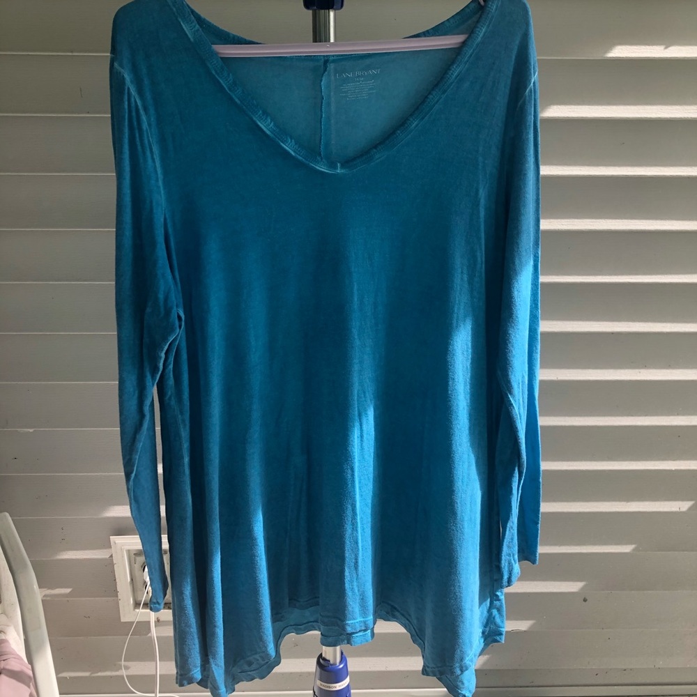 Lane Bryant shark bite cut long sleeve tee